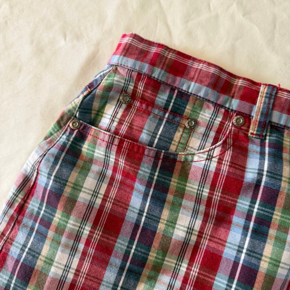 Vtg Y2K 2000s Red Plaid Mini Skirt Plus Size 18 Preppy Academia - Picture 3 of 7